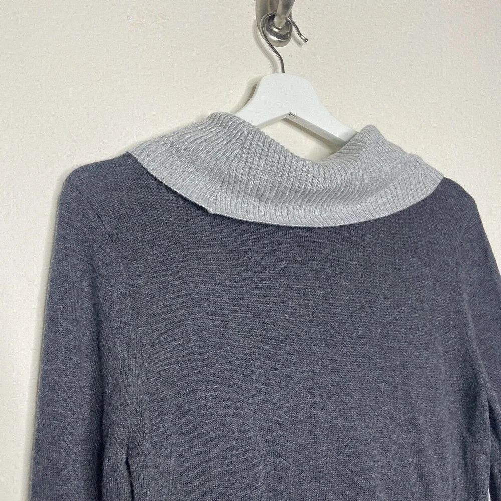 Grace Elements Color Block Side Slit Cowl Neck Sweater Sz S